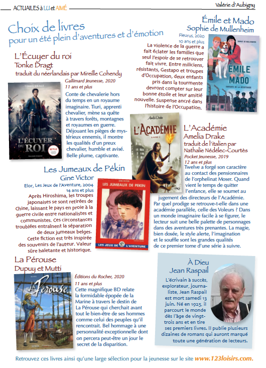   Choix de livres pour un été plein d’aventures et d’émotion